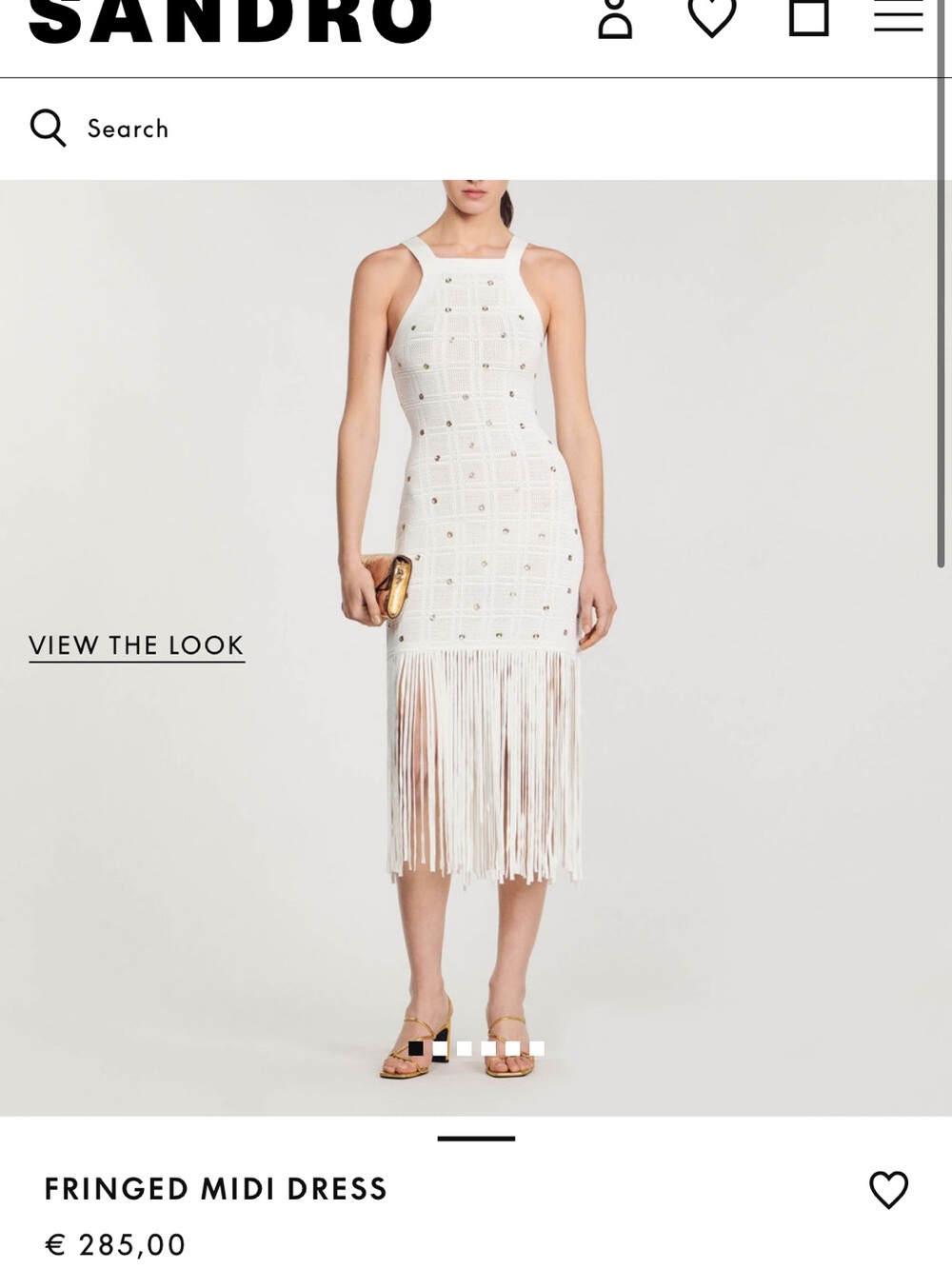 Sandro White Eyelet Fringe Midi Dress